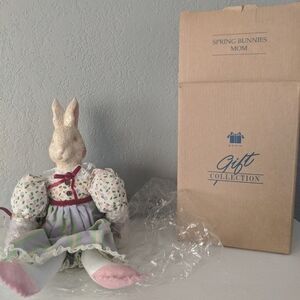 Vintage Retro Rare Bunny Spring Easter Decor Shelf Sitter Cottage Grandma Core
